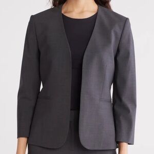 Theory Lindraya B Tailored Charcoal Melange  Blazer Jacket  4 Workwear Essential